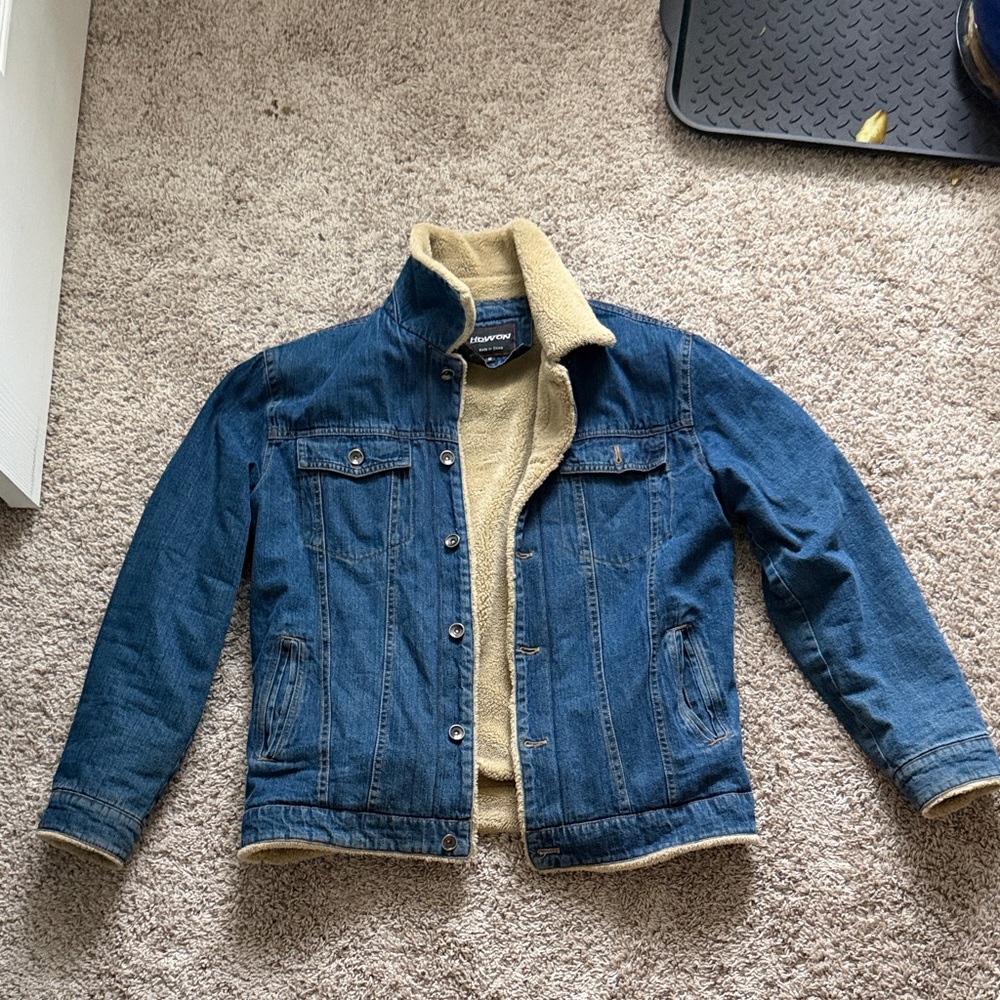Men’s Blue Denim Jacket with Sherpa Lining